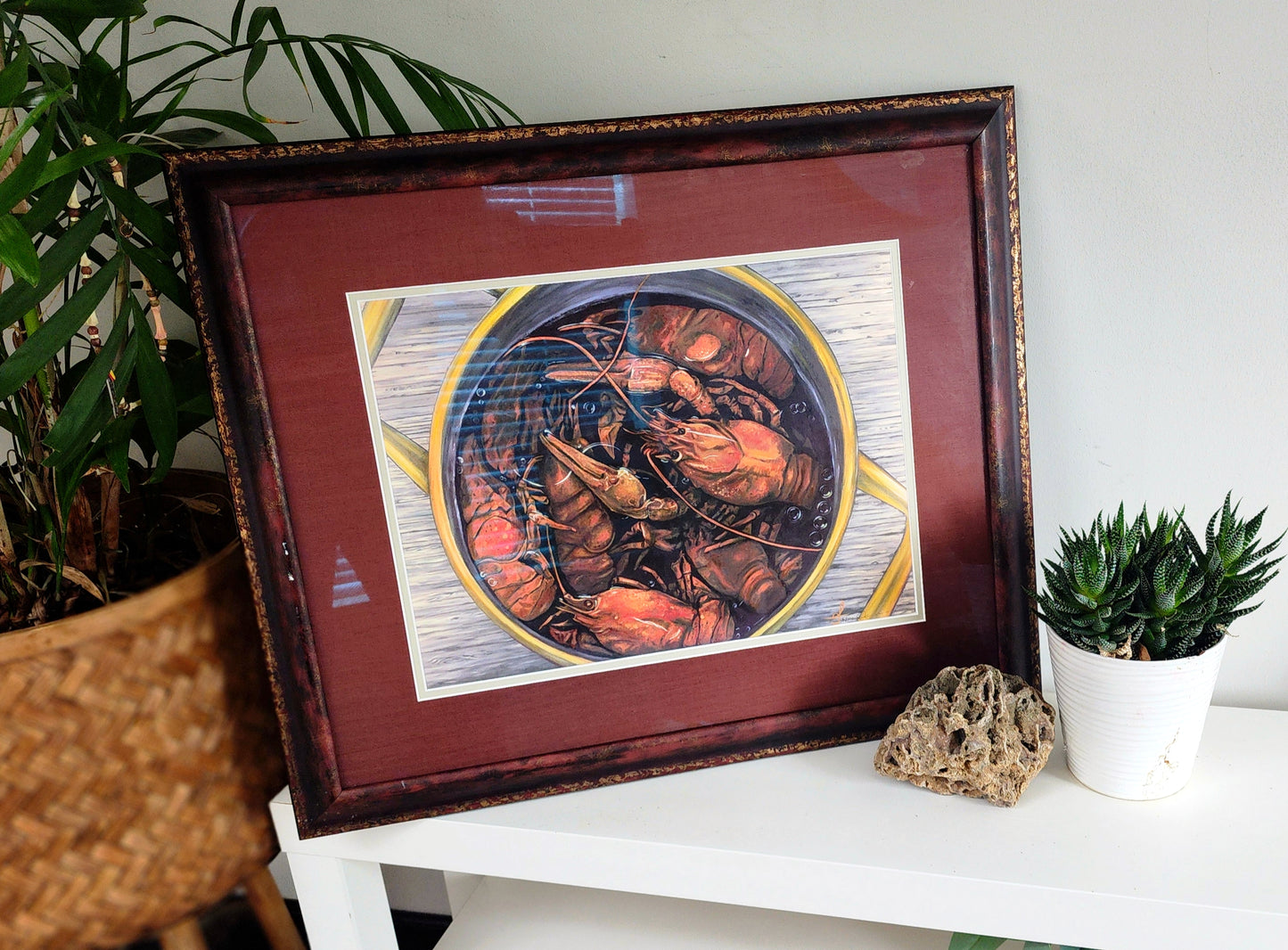 Lobster Original Oil Painting Print, Framed