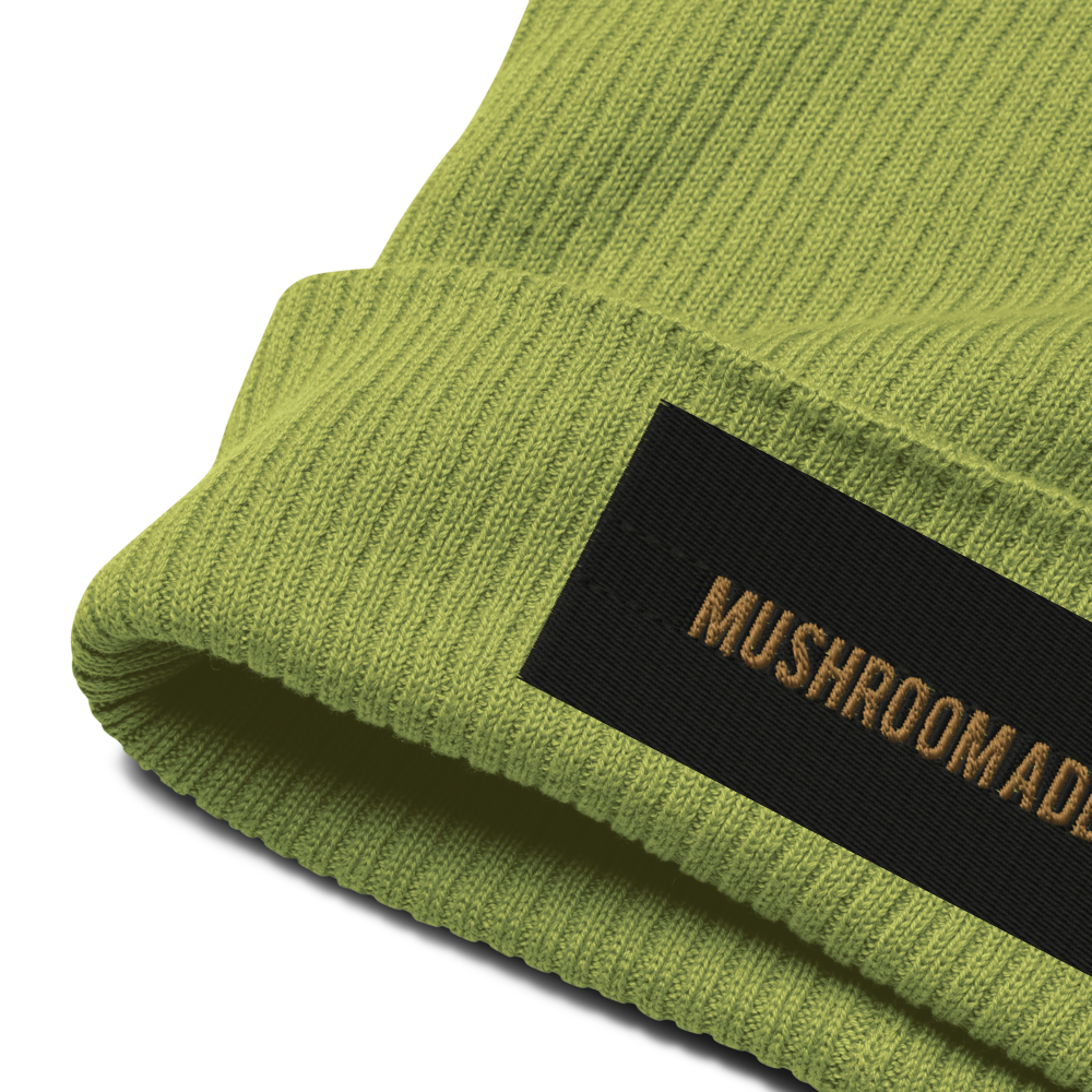 Mushroom Addict Organic ribbed beanie