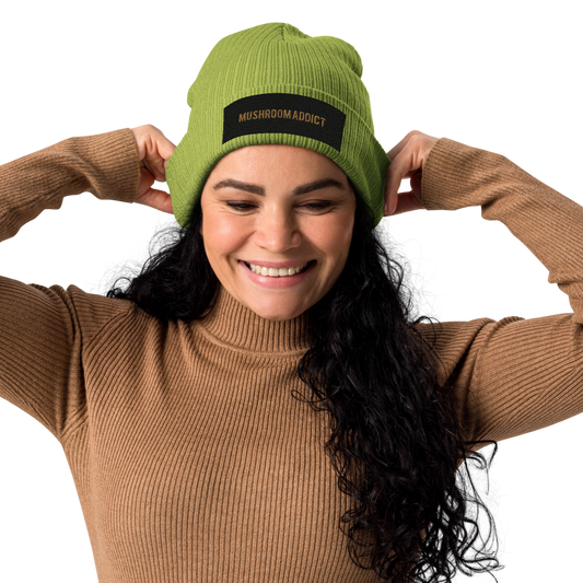 Mushroom Addict Organic ribbed beanie