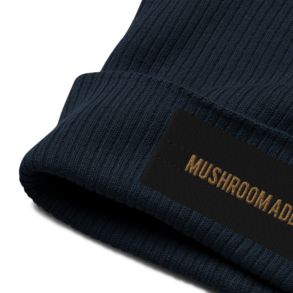 Mushroom Addict Organic ribbed beanie