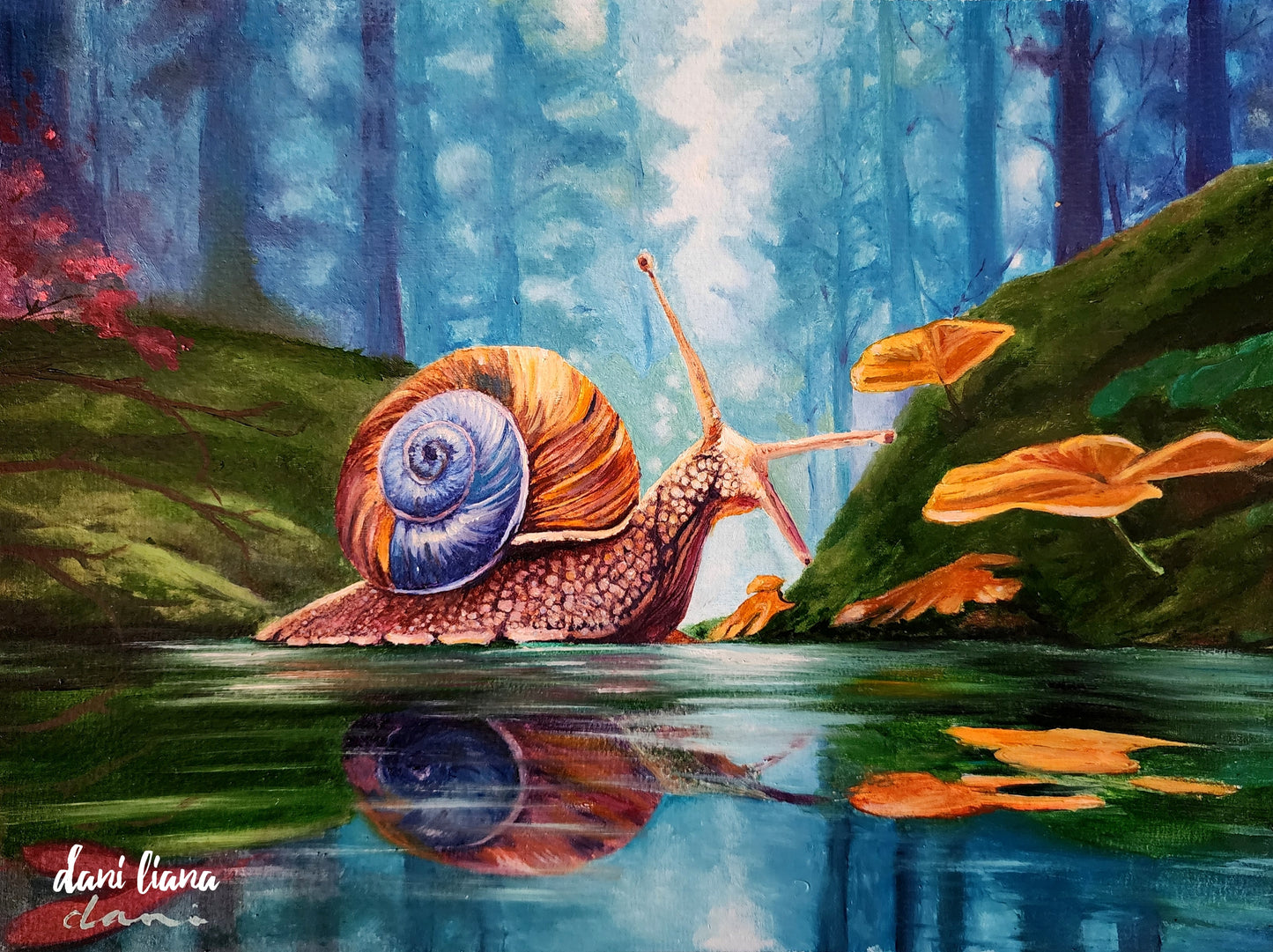 Original Snail Oil Color Painting