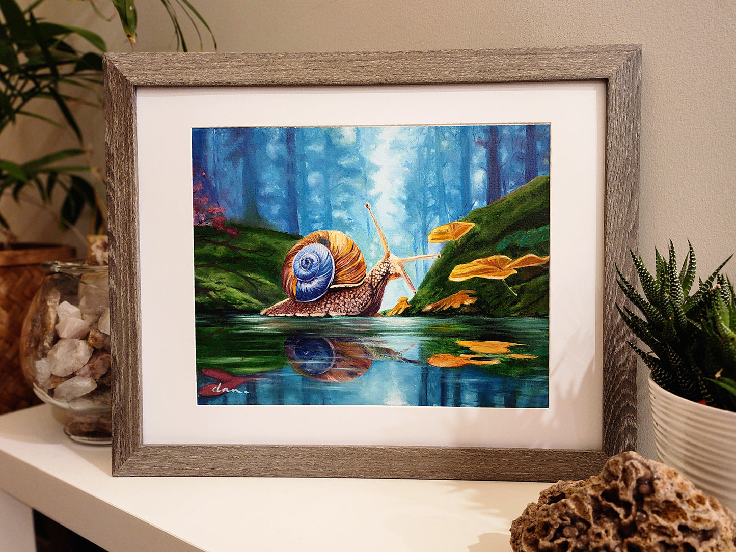 Original Snail Oil Color Painting